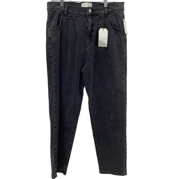 C/E Current Elliot Black Pleated High Rise Tapered Jeans Women's Size 31 NWT - Picture 2 of 12